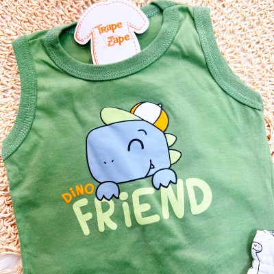 Conj. Regata Dino Friend e Bermuda - Verde e Mescla